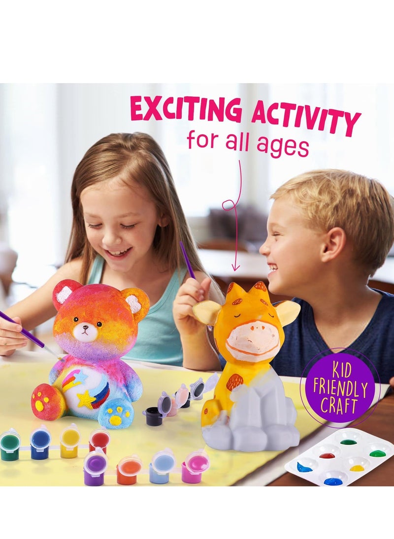 xppier Paint Your Own Bear Lamp Kit for Kids, DIY Gifts 3D Lovely Bear, Easter Arts and Crafts for Kids, Art Supplies Arts & Crafts Kit Toys for Girls Boy Birthday Gift  - Image 4