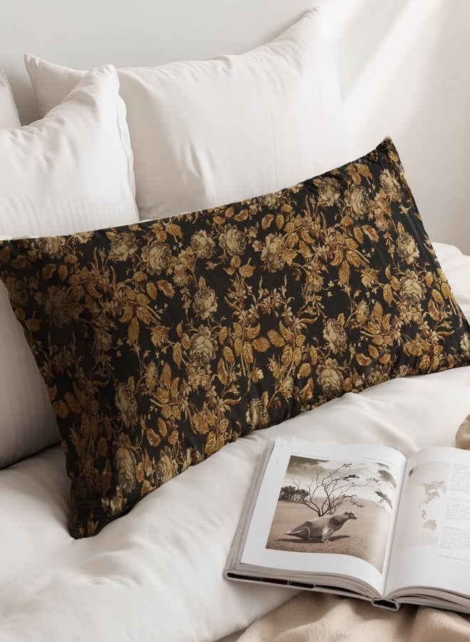 StangH Vintage Floral Velvet Body Pillowcase for Bedroom, 20 x 54 inches Super Soft Pillow Cover with Gold Flower Pattern Pregnancy Friendly Cushion Case for Bedroom, 1 Piece - Image 3