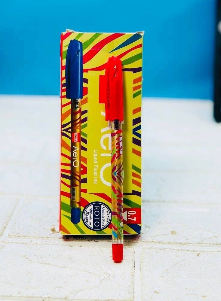 القلم الجاف ROTO القلم الجاف نوع لون الحبر احمر العلبة : ١٢ قلم