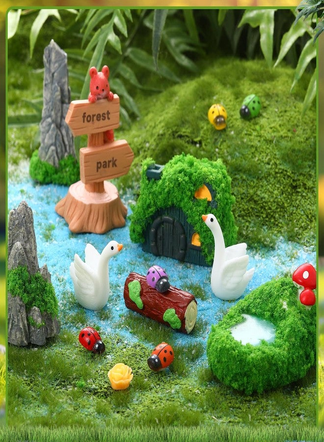 Hoemwarm 49 Pcs Mini Fairy Garden Accessories Set with Mini Fairy Figurines Animal Figurines Flower Decorations Miniature Buildings and Landscaping for DIY Terrarium Potted Plants Dollhouse Desk Decor - Image 4