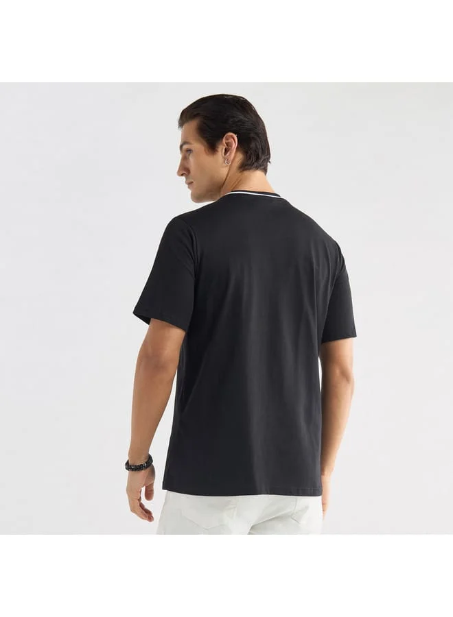 Splash FAV Solid T-shirt with Round Neck and Short Sleeves