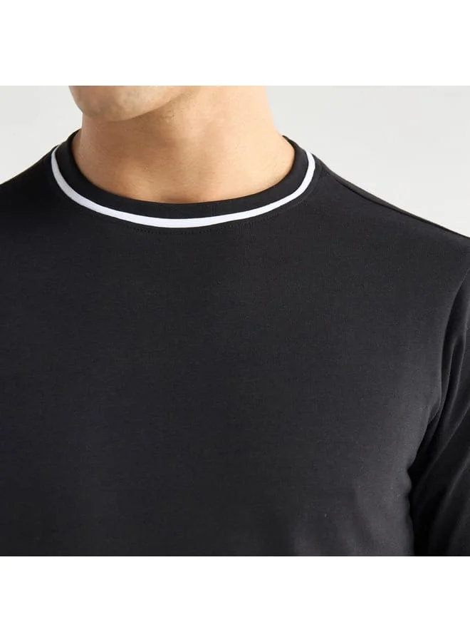 Splash FAV Solid T-shirt with Round Neck and Short Sleeves