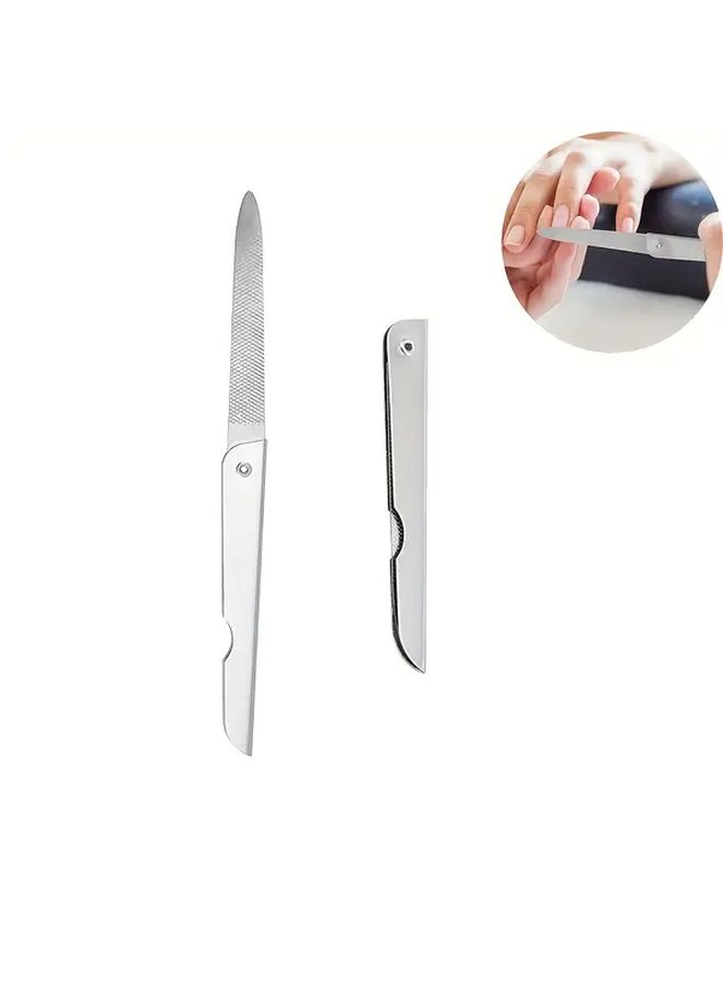 Stainless Steel Double Sided Folding Nail File And Polisher 1pc. - Image 1
