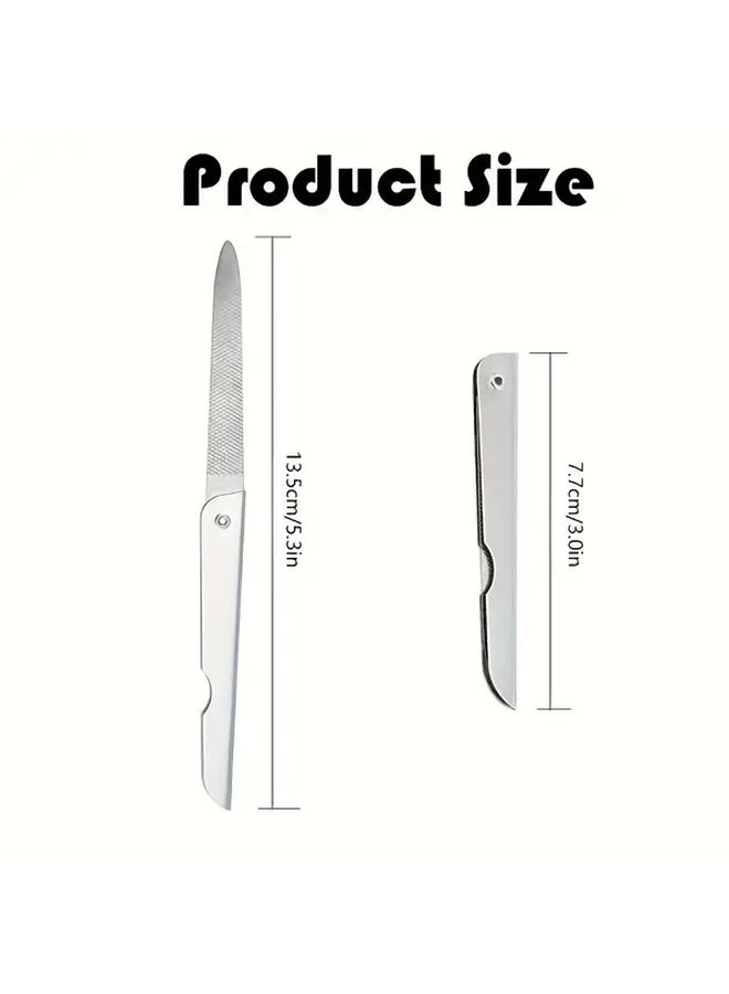 Stainless Steel Double Sided Folding Nail File And Polisher 1pc. - Image 3