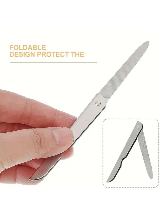 Stainless Steel Double Sided Folding Nail File And Polisher 1pc. - Image 2