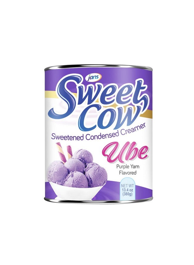جانز Jans Sweet Cow - كريمة مكثفة محلاة بنكهة البطاطا الحلوة - كريمة البطاطا الحلوة ذات اللون الأرجواني للخبز والطهي والحلوى 13.40 أونصة لكل عبوة (Ube، عبوة من قطعتين) - Image 2