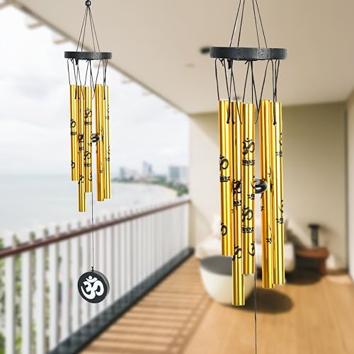 ZAICUS Wind Chime with Om Symbol – Feng Shui Wind Chimes for Positive Energy – Hanging Decorative Items for Home and Balcony (5-Pipe) - Image 1