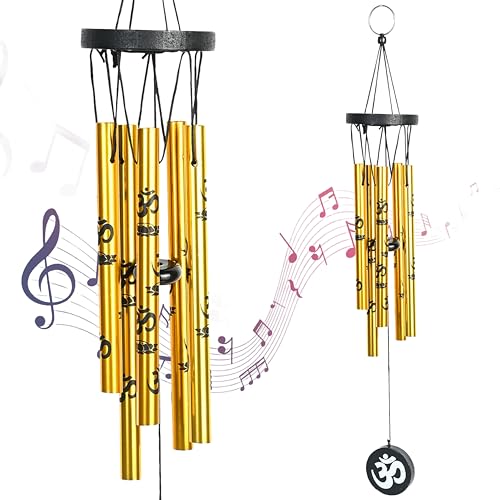 ZAICUS Wind Chime with Om Symbol – Feng Shui Wind Chimes for Positive Energy – Hanging Decorative Items for Home and Balcony (5-Pipe) - Image 3