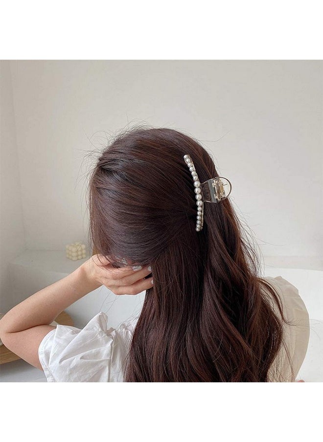ANNACREATIONS - ANNACREATIONS Korean Fashionable Fancy Stylish Large Pearl Hair Claw Clips Long Hair Jaw Clips Clutches Barrettes Hair Accessories for Women and Girls set of 2 - Image 1