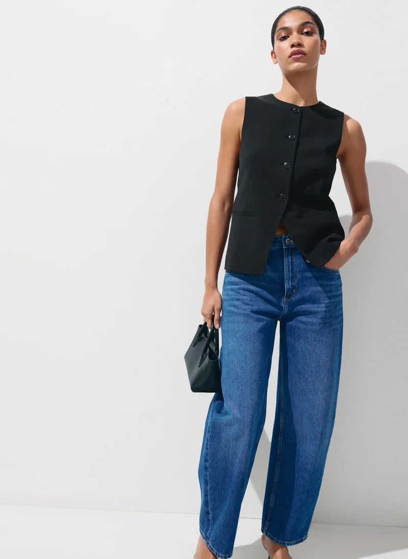 Mango 99-NEGRO Waistcoat Napoli for Women | Best Price UAE