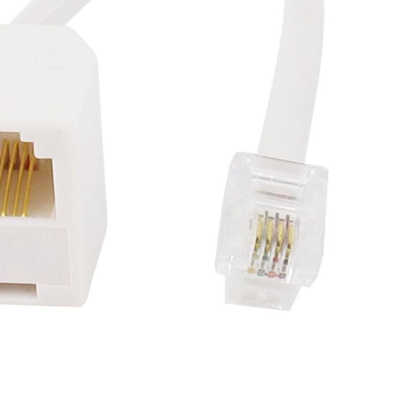 يو إكس سيل sourcing map Phone Line Splitter, RJ11 6P4C Modular Handset to Double RJ11 6P4C Socket Connector Adapter for Landline, Modem, Fax Machine, 2 Way Cell Phone Jack Line Converter for Home Office - Image 4