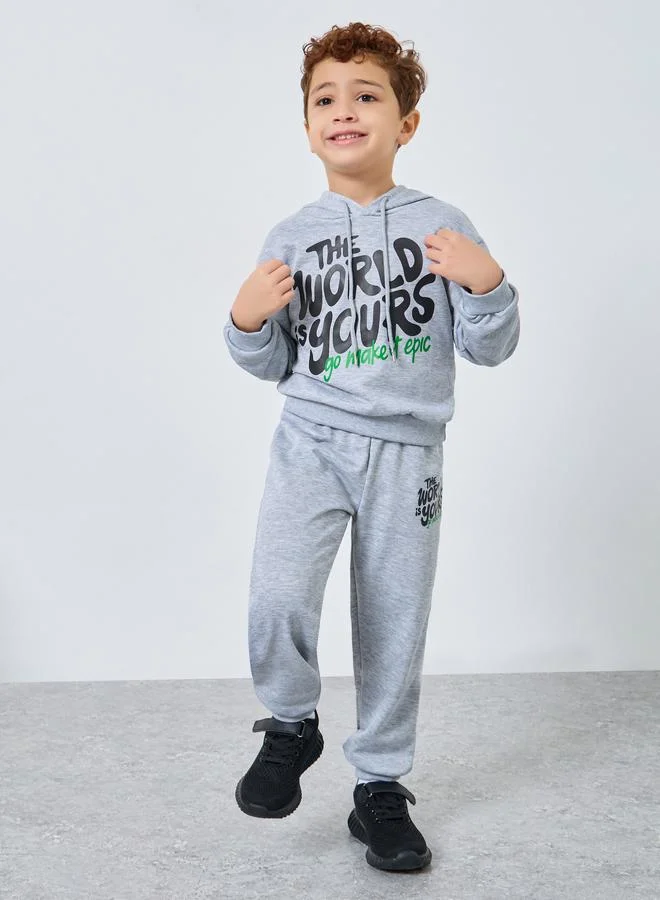 ستايلي مجموعة من هودي بطبعة جرافيتي مع جوغر