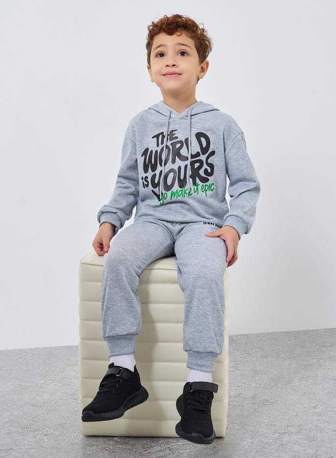 ستايلي مجموعة من هودي بطبعة جرافيتي مع جوغر - Image 1