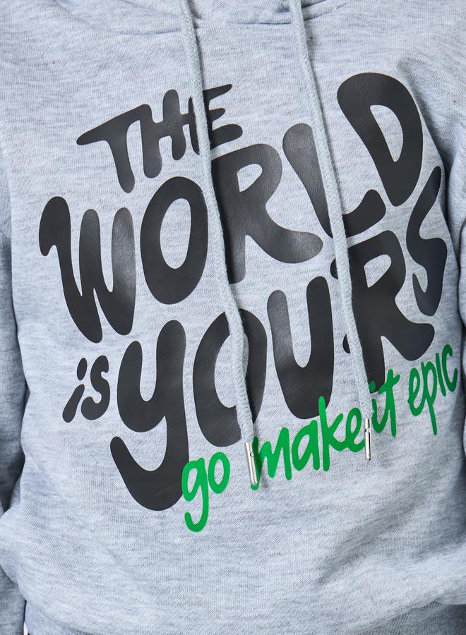 ستايلي مجموعة من هودي بطبعة جرافيتي مع جوغر - Image 4