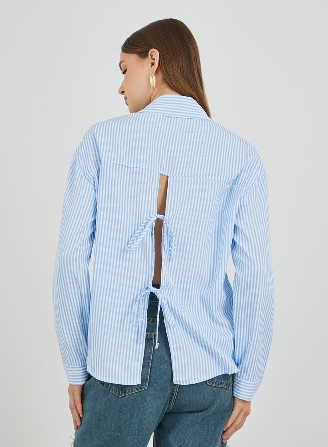 تايك تو قميص بأكمام طويلة وياقة مخططة - Image 1