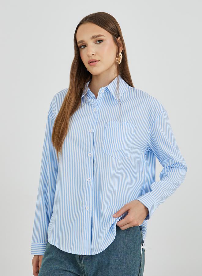 تايك تو قميص بأكمام طويلة وياقة مخططة - Image 2