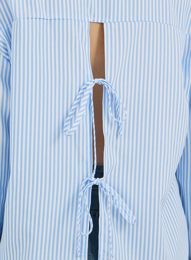 تايك تو قميص بأكمام طويلة وياقة مخططة - Image 4