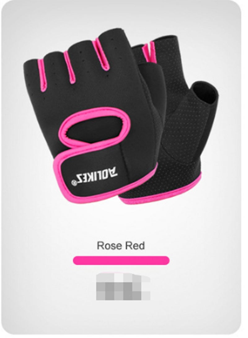 AOLIKES Pair Of Half Finger Weight Lifting Gloves Pink - Image 1