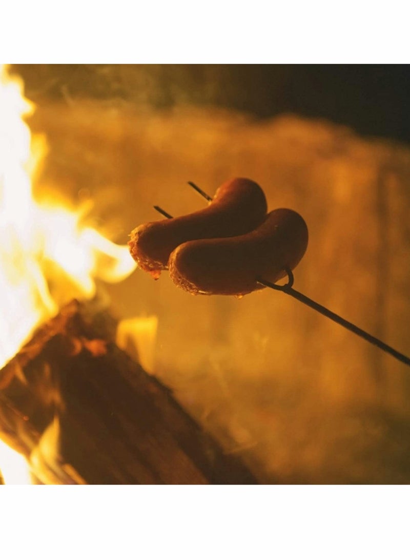 Excefore مجموعة شوكة الشواء، فولاذ مقاوم للصدأ، عصي الشواء 33 إنش شوكات نار قابلة للتمديد للشواء والهوت دوغ - Image 2