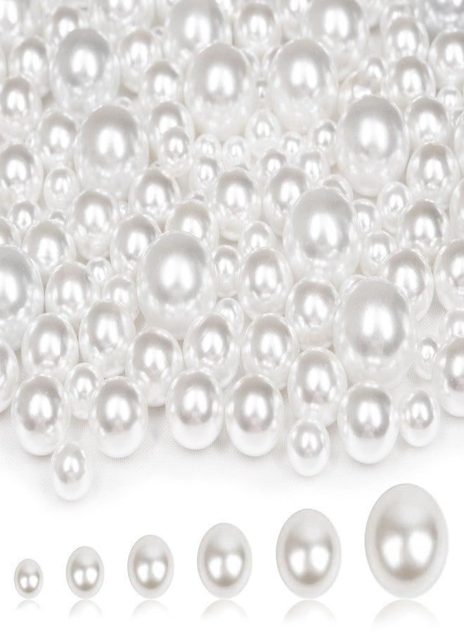 MACIOZE 2000PCS Pearls for Crafting, White No Hole Pearl Beads, Floating Pearls for Centerpieces Vases, Assorted Sizes Bulk Fake Pearls, for Vase Filler,Decoration,DIY Crafts,Jewelry Making (4/6/8/10/14/20mm) - Image 1