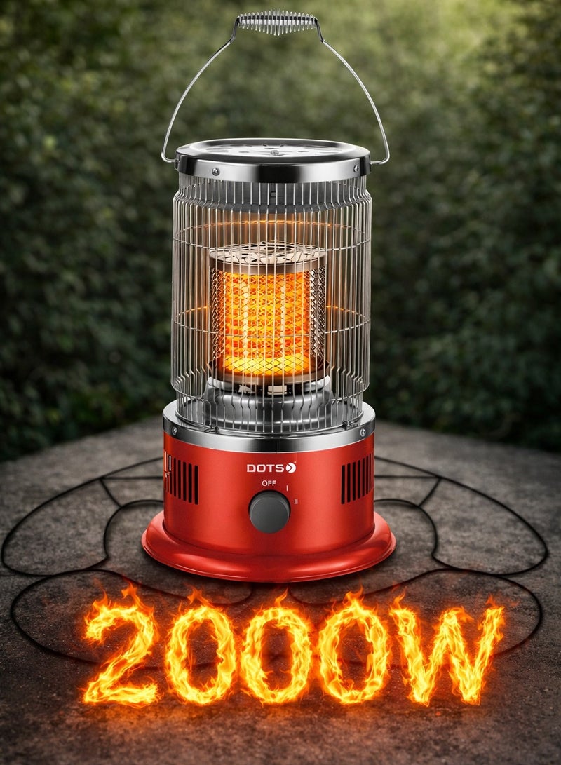 DOTS 2000W Electric Heater with 360° Heating | Dual Power Settings | Ceramic Indoor Room Heater for Winter - Image 1