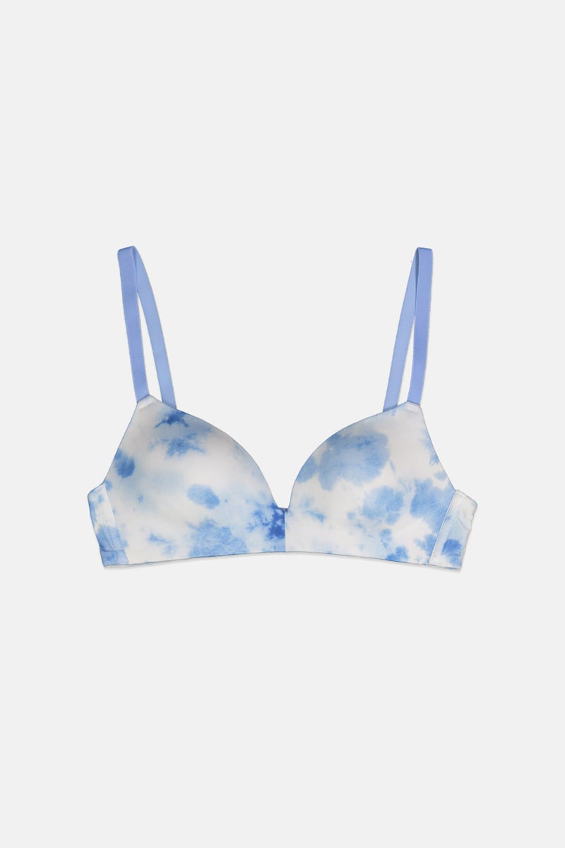 Tchibo صدرية نسائية قطعة واحدة ملونة بتقنية التاي داي، مبطنة بدون سلك، كوب ناعم، زرقاء - Image 1