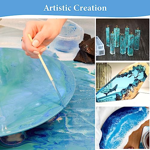 FUHITIM 1 Gallon Crystal Clear Epoxy Resin Kit, High-Glossy& No Bubbles, Art & Casting Resin with 16 Epoxy Resin Pigment, Foil Flakes, Sequin,Craft Clear Resin for Art Crafts, Jewelry, Molds - Image 5