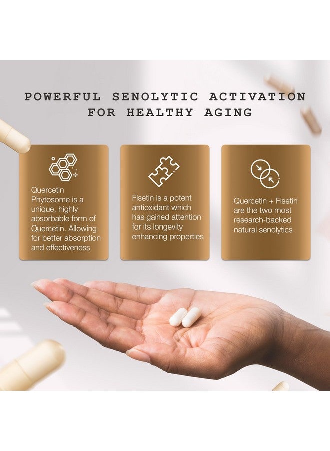 OMRE Quercetin and Fisetin Supplements - Third-Party Tested Senolytic Supplements for Aging Support - 500mg Quercetin Phytosome and 100mg Fisetin - Highly Bioavailable Forms - Image 3