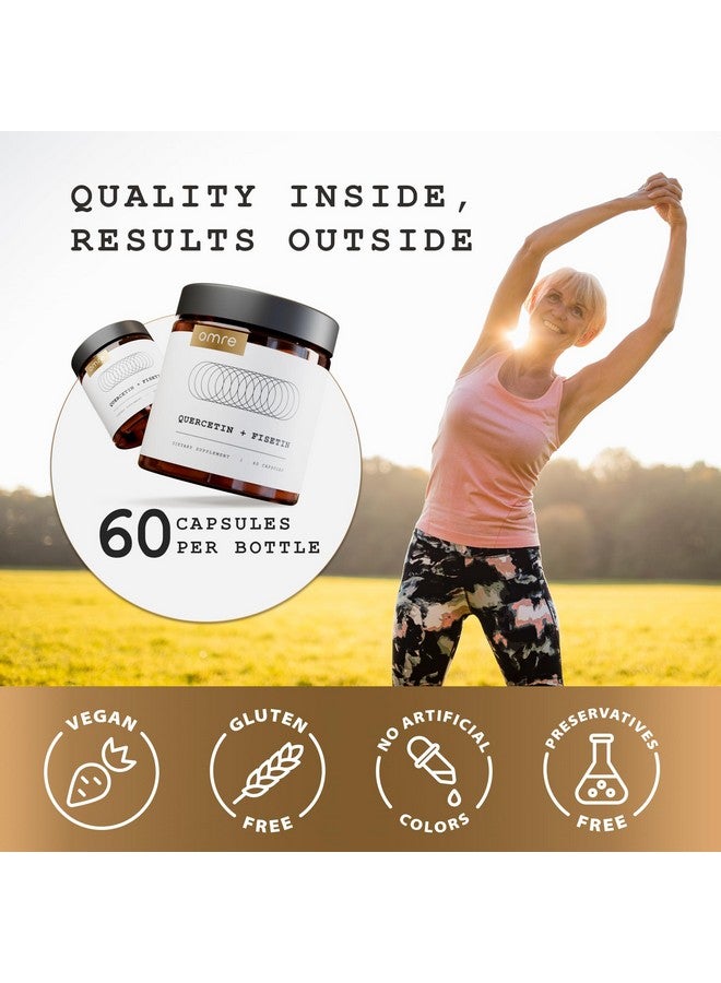 OMRE Quercetin and Fisetin Supplements - Third-Party Tested Senolytic Supplements for Aging Support - 500mg Quercetin Phytosome and 100mg Fisetin - Highly Bioavailable Forms - Image 5