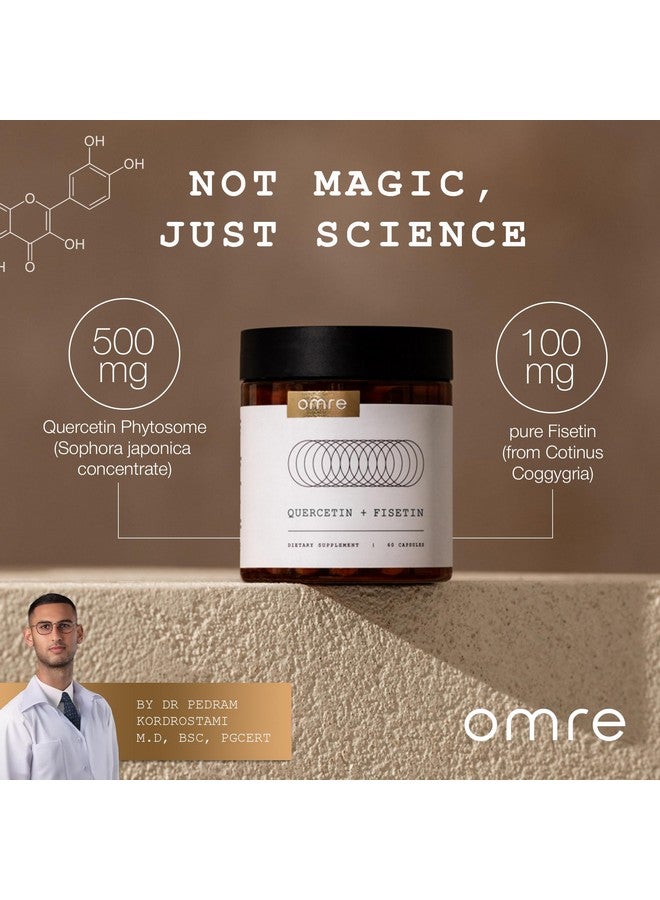 OMRE Quercetin and Fisetin Supplements - Third-Party Tested Senolytic Supplements for Aging Support - 500mg Quercetin Phytosome and 100mg Fisetin - Highly Bioavailable Forms - Image 2