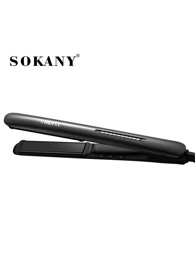 sokany Professional Ceramic Hair Straightener & Curler 2-in-1 with Ionic Technology, 230°C High Heat with 60 Min Auto-off Protection Black - Image 1