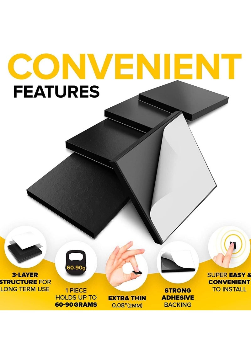 GUDOO 50 Pieces Magnetic Squares Square Magnets with 3M Strong Self Adhesive Backing Tape Perfect for DIY Art Projects Whiteboards and Fridge Magnet Square Tape 20mm x 20mm  - Image 2