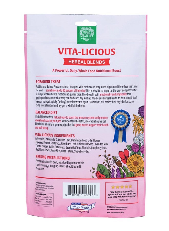 Small Pet Select - Vita-Licious Herbal Blend, a Natural Herbal Treat for Rabbits, Guinea Pigs, Hamsters, Gerbils, and Mice, 4.4oz - Image 4