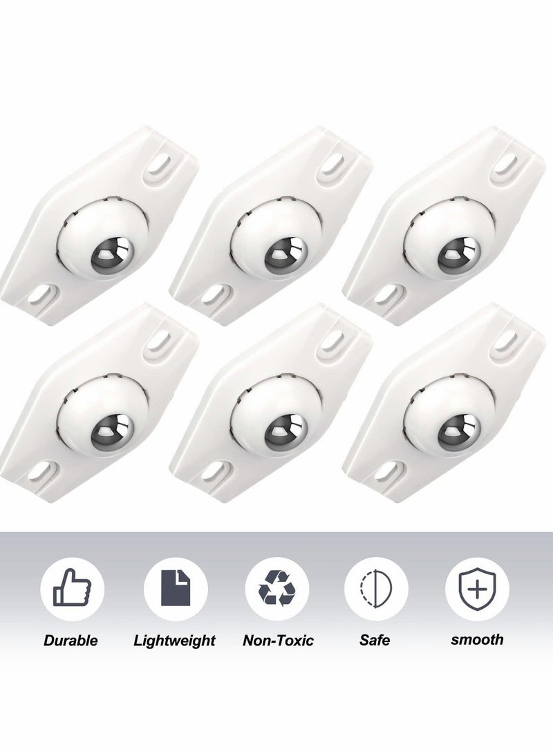 Self Adhesive Wheels Mini Fixed Wheels Caster Boxes Plastic Wheel Sticky Caster Carton Wheels for Box Bottom Storage Rack DIY Toy Car Bin Storage 24 Pieces  - Image 4