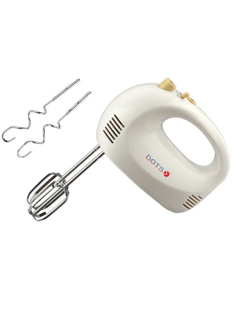 دوتس خلاط يدوي 5 سرعات تيربو 250 واط مصنوع من البلاستيك - BTR-538، ابيض - Image 1