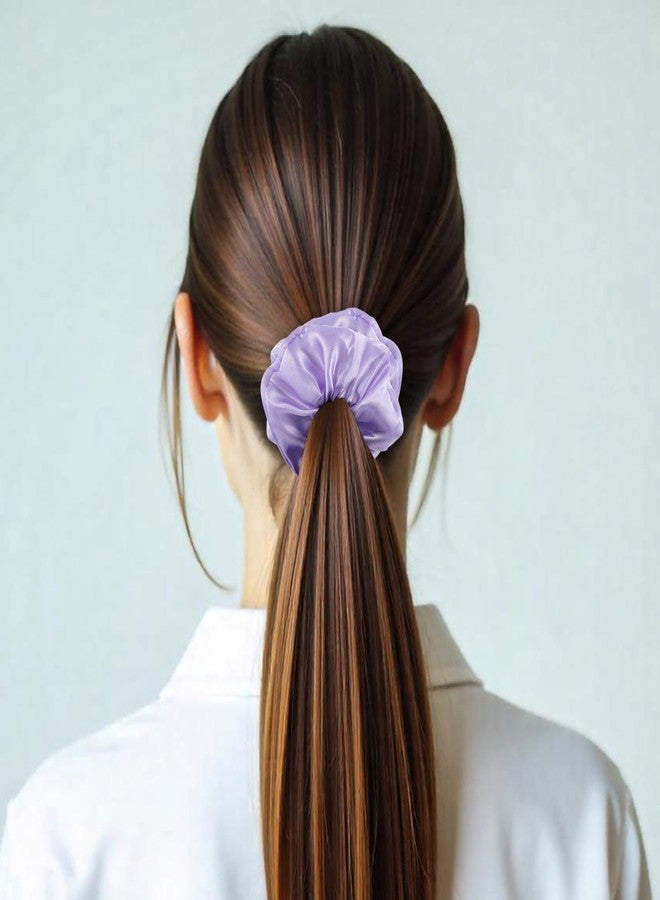 Tyqour 6Pcs Satin Silk Purple Hair Scrunchies for Women and Girls 4.5Inch Elastics Hair Ties Soft Hair Band Ponytail Holder Hair Accessories for Women Valentine's Day Scrunchies Gifts - Image 2