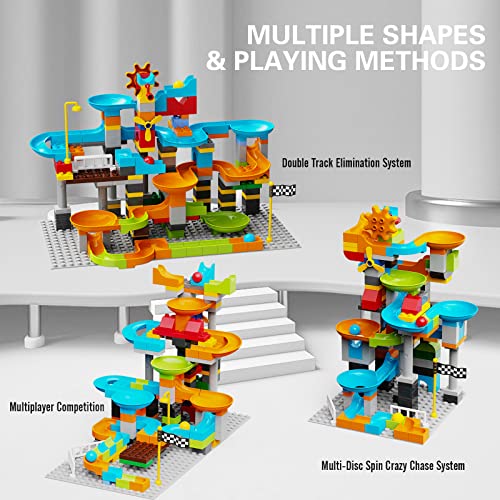JIXIn 3in1 Marble Runs for Kids 48Building Blocks Compatible with LEGO DUPLOS for Age 25Marble Run for Kids Ages 35 STEM Toy Set with 164 Pcs Classic Big BlockGift Toys for Kid Ages 3 4 5 6 7 8 - Image 5