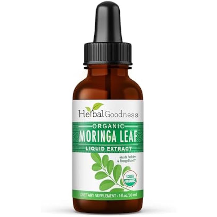 Herbal Goodness قطرات سائلة من مستخلص المورينغا من هيربال غودنس 1 أونصة سائلة - صبغة سوبر فود لدعم الطاقة والمناعة، عضوية وبديل عالي التوافر الحيوي لكبسولات ومسحوق المورينغا، نباتية وغير معدلة وراثيًا - Image 1