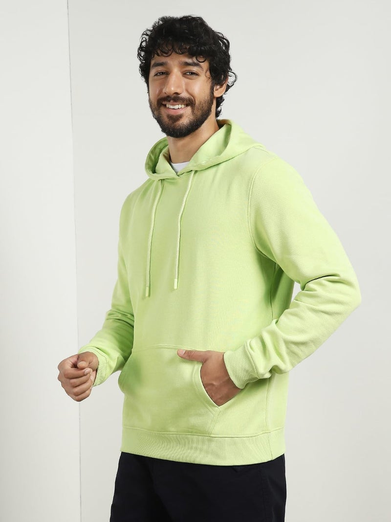 NOBERO Solid Hooded Sweatshirt(1M-TWHO-R0004-CO2_Cool Matcha_S - Image 4
