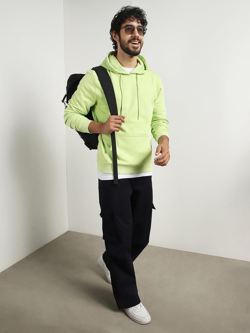 NOBERO Solid Hooded Sweatshirt(1M-TWHO-R0004-CO2_Cool Matcha_S - Image 2