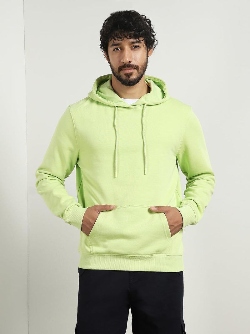 NOBERO Solid Hooded Sweatshirt(1M-TWHO-R0004-CO2_Cool Matcha_S - Image 3