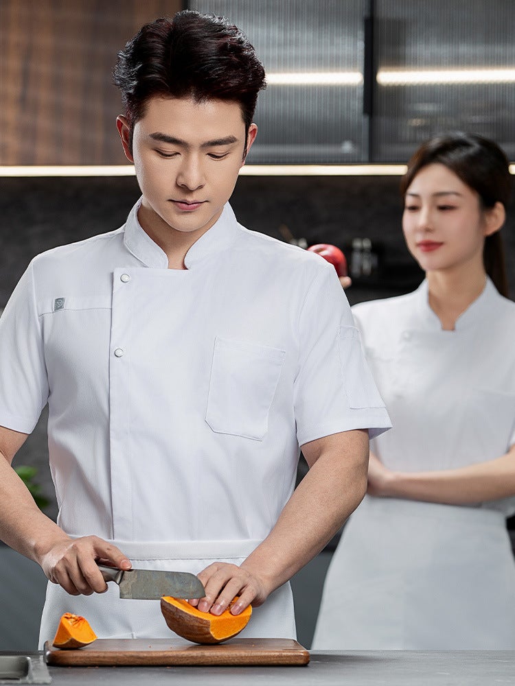 Stretch Quick-Drying Summer Breathable Chef Work Clothes Short-Sleeved El High-End Men'S Western Restaurant Baking Women'S Clothes Long-Sleeved - Image 4