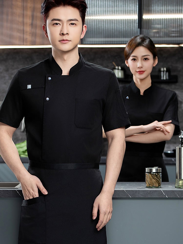Stretch Quick-Drying Summer Breathable Chef Work Clothes Short-Sleeved El High-End Men'S Western Restaurant Baking Women'S Clothes Long-Sleeved - Image 5