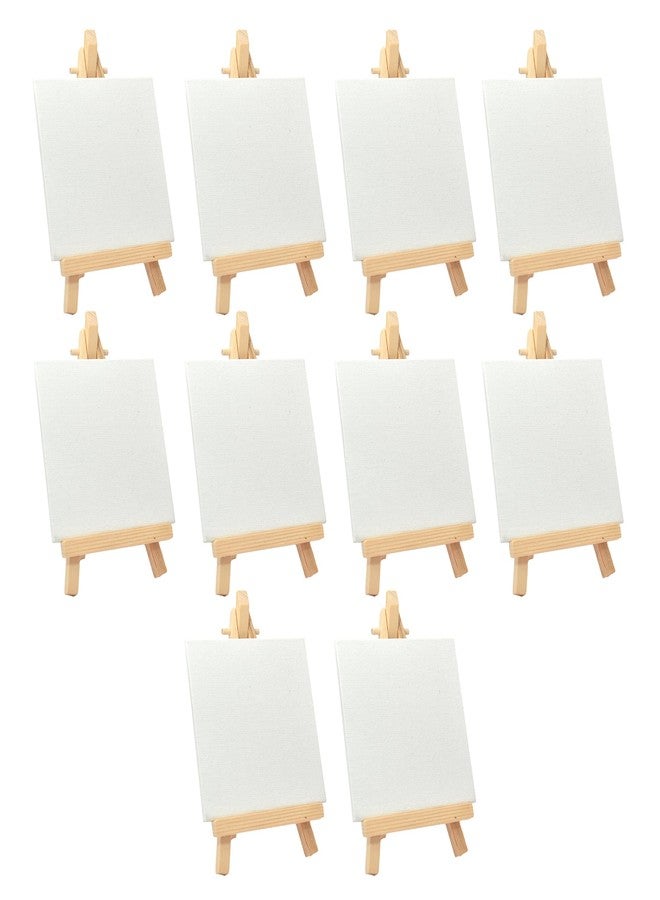 Buzz Cool Wooden Easel with Mini Canvas | Display Tabletop Tripod Stand for Mini Art Decoration | Wooden Canvas Easel for Card Artist Photos Phone Wedding Decoration | 6 inch, 10 pcs - Image 1