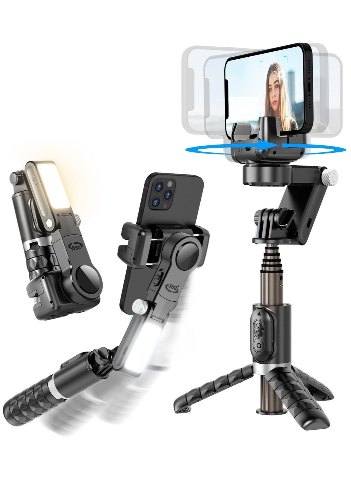 TOKQI TOKQI 360 Rotation Following Shooting Mode Gimbal Stabilizer Selfie Stick Tripod Gimba 1.8W Z9B46C1F033B33D9CBB8EZ