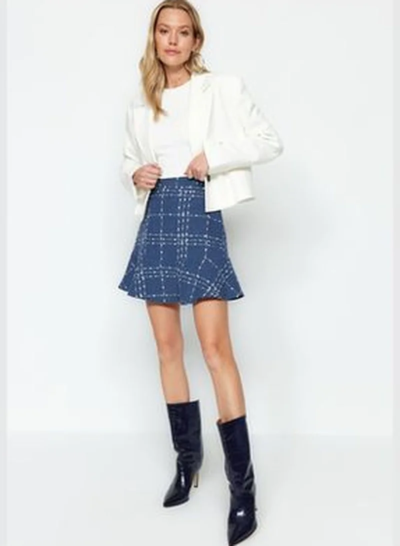 trendyol Navy Blue Ruffled Woven Skirt TWOAW22ET0448