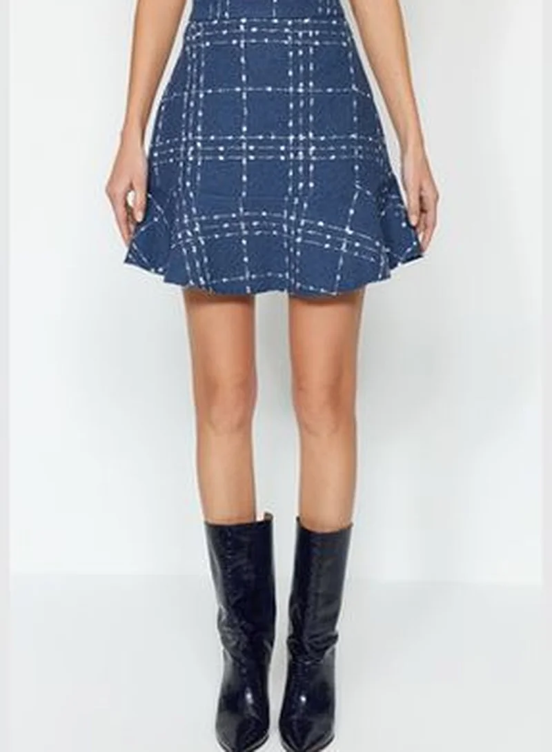 trendyol Navy Blue Ruffled Woven Skirt TWOAW22ET0448