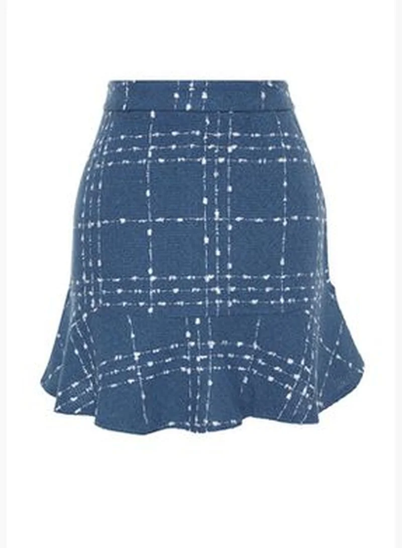 trendyol Navy Blue Ruffled Woven Skirt TWOAW22ET0448