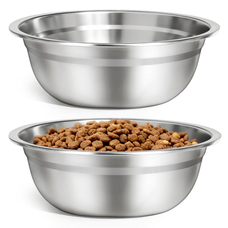 URPOWER 2 Pack 8 Stainless Steel Dog Bowls 50oz Thickened Durable Pet Bowls for Food and Water Fit for Elevated Dog Bowl Stand - Image 2