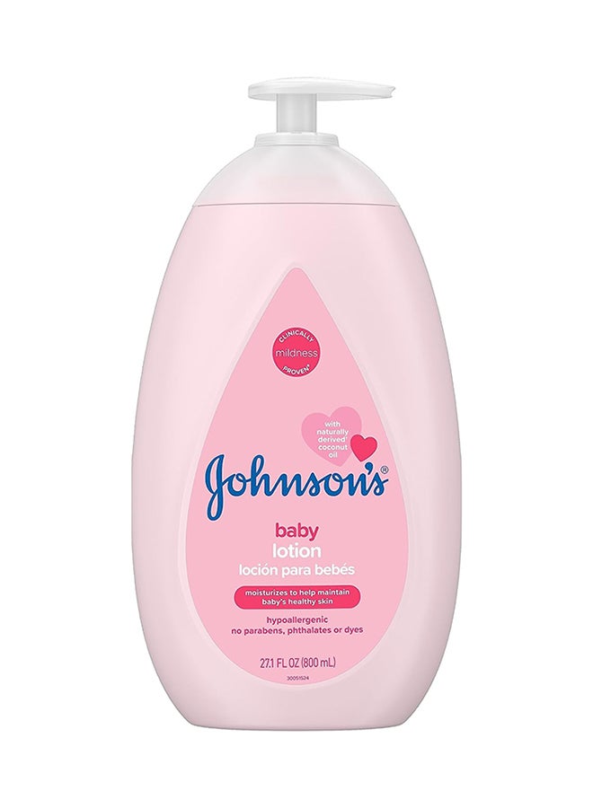 Johnson's Moisturising Pink Baby Lotion With Coconut Oil, Hypoallergenic, 800ml - Image 1
